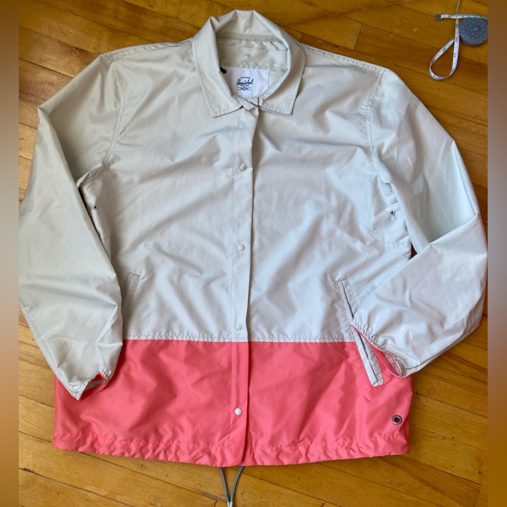 Herschel Supply Company White and Pink Windbreaker